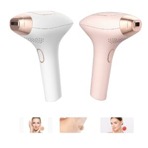 HexoGlow™ – IPL Hair Removal Device with Replaceable Head for Smooth Painless Results - Pink and White
