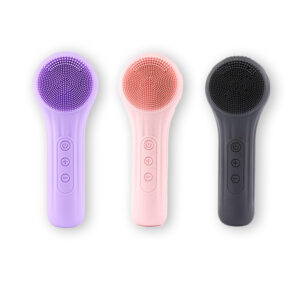 Ultrasonic Silicone Facial Cleansing Device - Vibrating Heating Waterproof Deep Facial Tool - Colors: Pink, Light Purple, Black