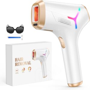 Laser Hair Removal for Women and Men, At-Home IPL Hair Removal Device, Nearly Painless, Visible Results in 2 Weeks, Full Body Treatment in 8 Minutes, Bright white