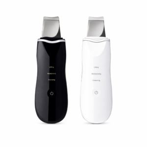 Wireless Ultrasonic Exfoliating Skin Scrubber, Deep Cleansing, White and Black