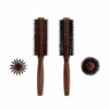 Inward-Curling Wooden Roller Comb Hairbrush for Straightening Curling Volumizing and Detangling - Various Sizes